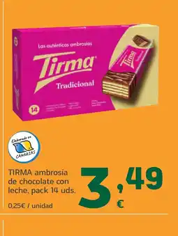 HiperDino TIRMA ambrosía de chocolate con leche, pack 14 uds. oferta