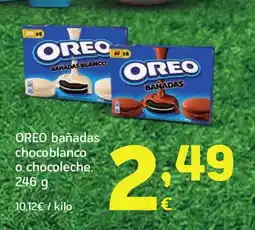 HiperDino OREO bañadas chocoblanco o chocoleche oferta