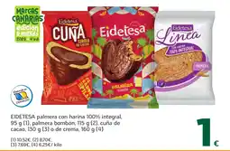 HiperDino EIDETESA palmera con harina 100% integral,palmera bombó cuña de cacao,o de crema oferta