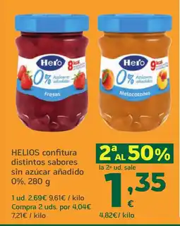 HiperDino HELIOS confitura distintos sabores sin azúcar añadido 0% oferta
