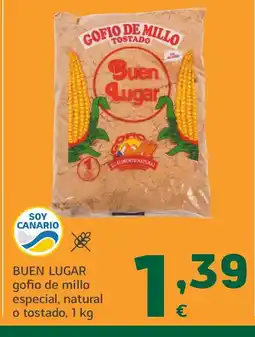 HiperDino BUEN LUGAR gofio de millo especial, natural o tostado oferta