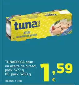 HiperDino TUNAPESCA atún en aceite de girasol oferta