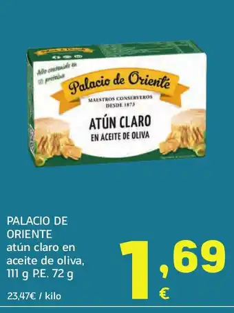 HiperDino PALACIO DE ORIENTE atún claro en aceite de oliva oferta