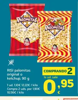 HiperDino RISI palomitas original o ketchup oferta