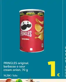 HiperDino PRINGLES original, barbacoa o sour cream onion oferta
