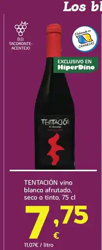 HiperDino TENTACIÓN vino blanco afrutado, seco o tinto oferta