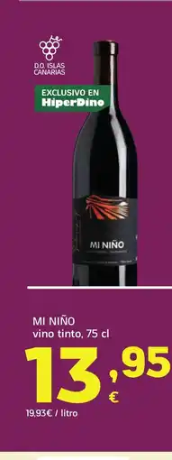 HiperDino MI NIÑO vino tinto oferta