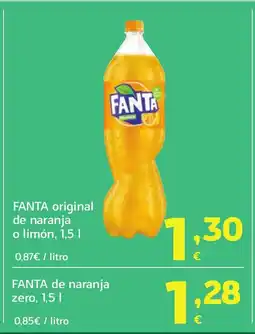 HiperDino FANTA original de naranja o limón oferta
