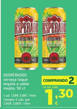 HiperDino DESPERADOS cerveza toque tequila o sabor mojito oferta