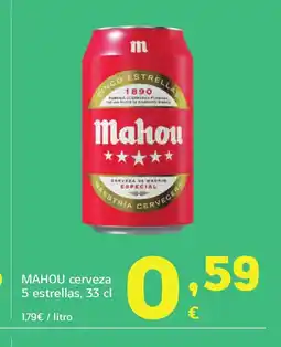 HiperDino MAHOU cerveza 5 estrellas oferta