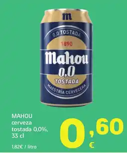 HiperDino MAHOU cerveza tostada 0,0% oferta