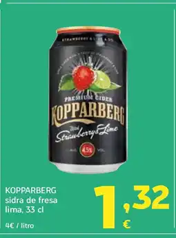 HiperDino KOPPARBERG sidra de fresa lima oferta