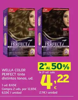 HiperDino WELLA COLOR PERFECT tinte distintos tonos, ud. oferta