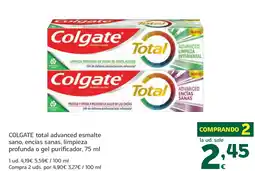 HiperDino COLGATE total advanced esmalte sano, encías sanas, limpieza profunda o gel purificador oferta