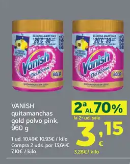 HiperDino VANISH quitamanchas gold polvo pink oferta