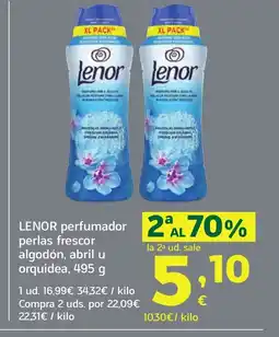HiperDino LENOR perfumador perlas frescor algodón, abril u orquidea oferta