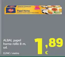 HiperDino ALBAL papel horno rollo 8 m oferta
