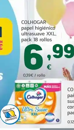 HiperDino COLHOGAR papel higiénico ultrasuave XXL, pack 18 rollos oferta