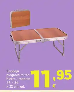 HiperDino Bandeja plegable mitad hierro / madera oferta