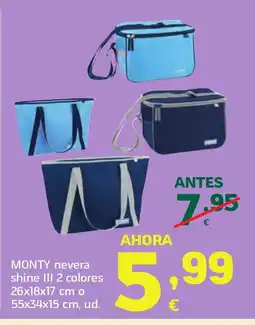 HiperDino MONTY nevera shine III 2 colores oferta