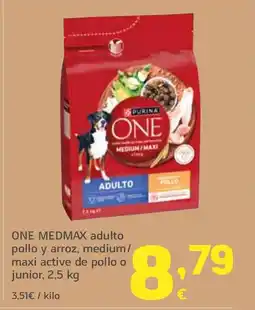 HiperDino ONE MEDMAX adulto pollo y arroz, medium/ maxi active de pollo o junior oferta