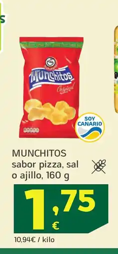 HiperDino MUNCHITOS sabor pizza, sal o ajillo oferta