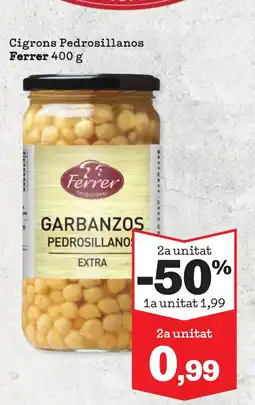 Sorli FERRER Cigrons Pedrosillanos oferta
