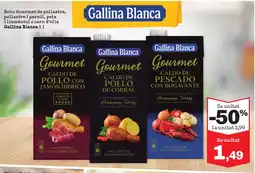 Sorli GALLINA BLANCA Brou Gourmet de pollastre, pollastre i pernil, peix illamàntol o carn d'olla oferta