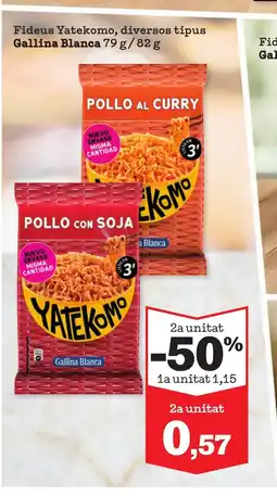 Sorli GALLINA BLANCA Fideus Yatekomo, diversos tipus oferta