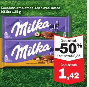 MILKA Xocolata amb ametlles o avellanes