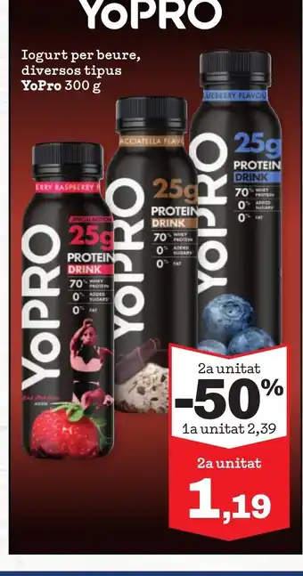 YOPRO Iogurt per beure, diversos tipus