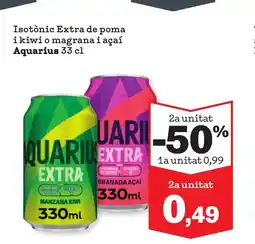 Sorli AQUARIUS Isotonic Extra de ikiwi o magrana i açaí oferta