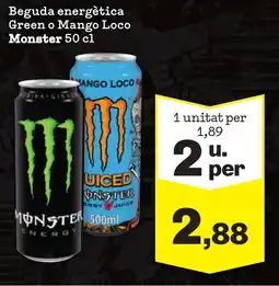Sorli MONSTER Beguda energètica Green o Mango Loco oferta