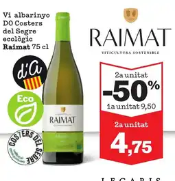 Sorli RAIMAT Vi albarinyo DO Costers del Segre ecològic oferta