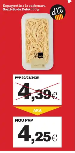 Sorli SORLI-BO DE DEBÒ Espaguetis a la carbonara oferta