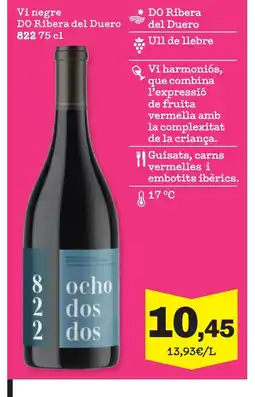 Sorli 822 Vi negre DO Ribera del Duero oferta