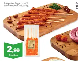 Sorli Broquetes de gall dindi adobades pack 6 u oferta