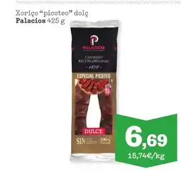Sorli PALACIOS Xoriço picoteo dolç oferta