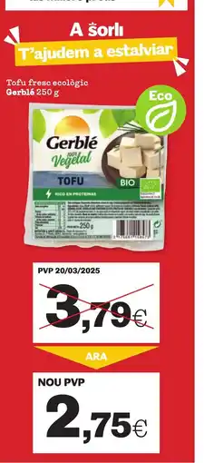 Sorli GERBLÉ Tofu fresc ecològic oferta