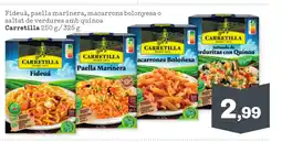 Sorli CARRETILLA Fideuà, paella marinera, macarrons bolonyesa o saltat de verdures amb quinoa oferta