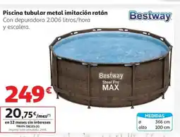 Alcampo BSTWAY Piscina tubular metal imitación ratán oferta