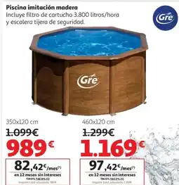 Alcampo Piscina imitación madera oferta