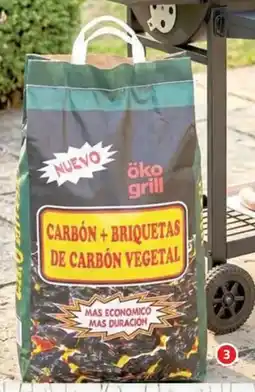 Alcampo Saco de carbón + briquetas oko grill oferta