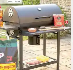 Alcampo GARDENSTAR Barbacoa de carbón rectangular con ruedas y tapa con asa oferta
