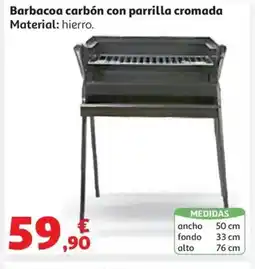 Alcampo Barbacoa carbón con parrilla cromada oferta
