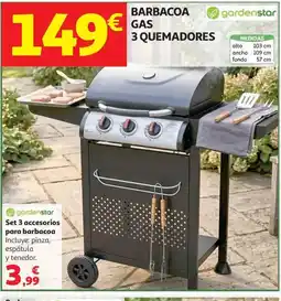 Alcampo GARDENSTAR Barbacoa gas 3 quemadores oferta
