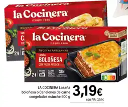 Cash Ifa LA COCINERA Lasaña boloñesa o Canelones de carne congelados estuche oferta
