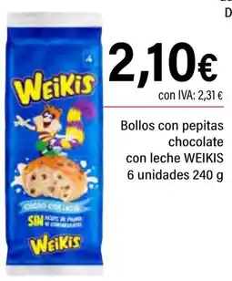 Cash Ifa WEIKIS Bollos con pepitas chocolate con leche oferta