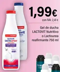 Cash Ifa LACTOVIT Gel de ducha Nutritivo o Lactourea reafirmante oferta