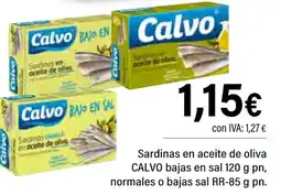 Cash Ifa CALVO Sardinas en aceite de oliva bajas en sal pn, normales o bajas sal RR- oferta